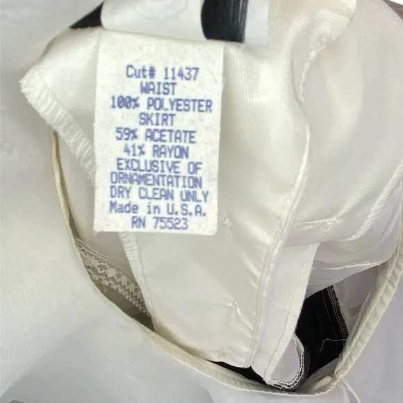 NWT Vintage Cocktail Dress Women’s Size 14 Black White Ruffles Party Holiday 80s - Picture 10 of 10